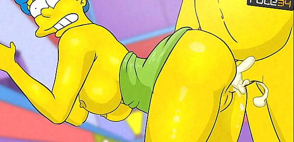  Simpsons porn cartoon Marge fucked ass creampie